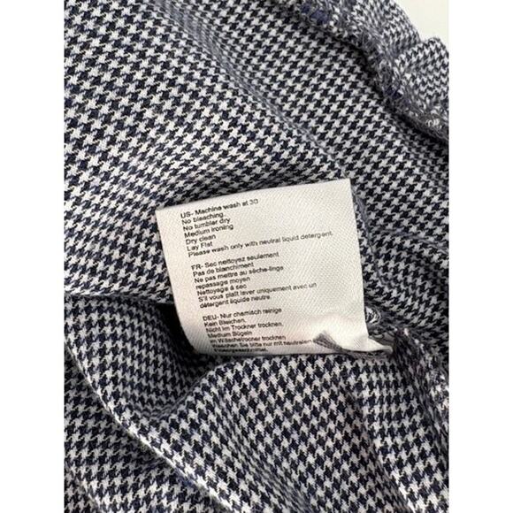Harshman “Aiya” Blouse in a Navy Houndstooth with Ruffle Trim – NWT – Size Large - Picture 11 of 11
